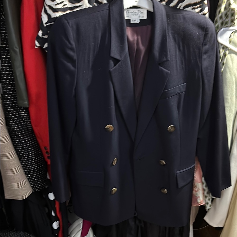 Dior Blue Blazer with Structured Silhouette and Notch Lapels